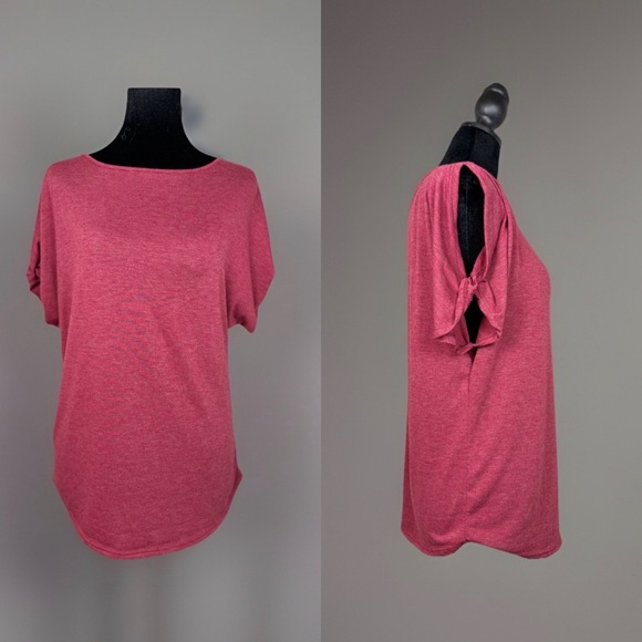 Tops - Colette Burgundy Cold Shoulder Top XS | Soft Stretch Knit Blouse